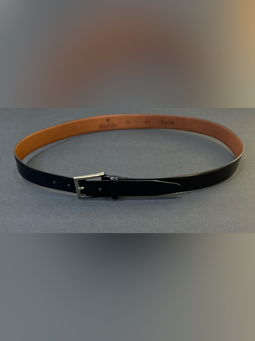 VTG 1990s-2000 Brooks Brothers Classic Black Smooth Leather Dress Belt Italy 40